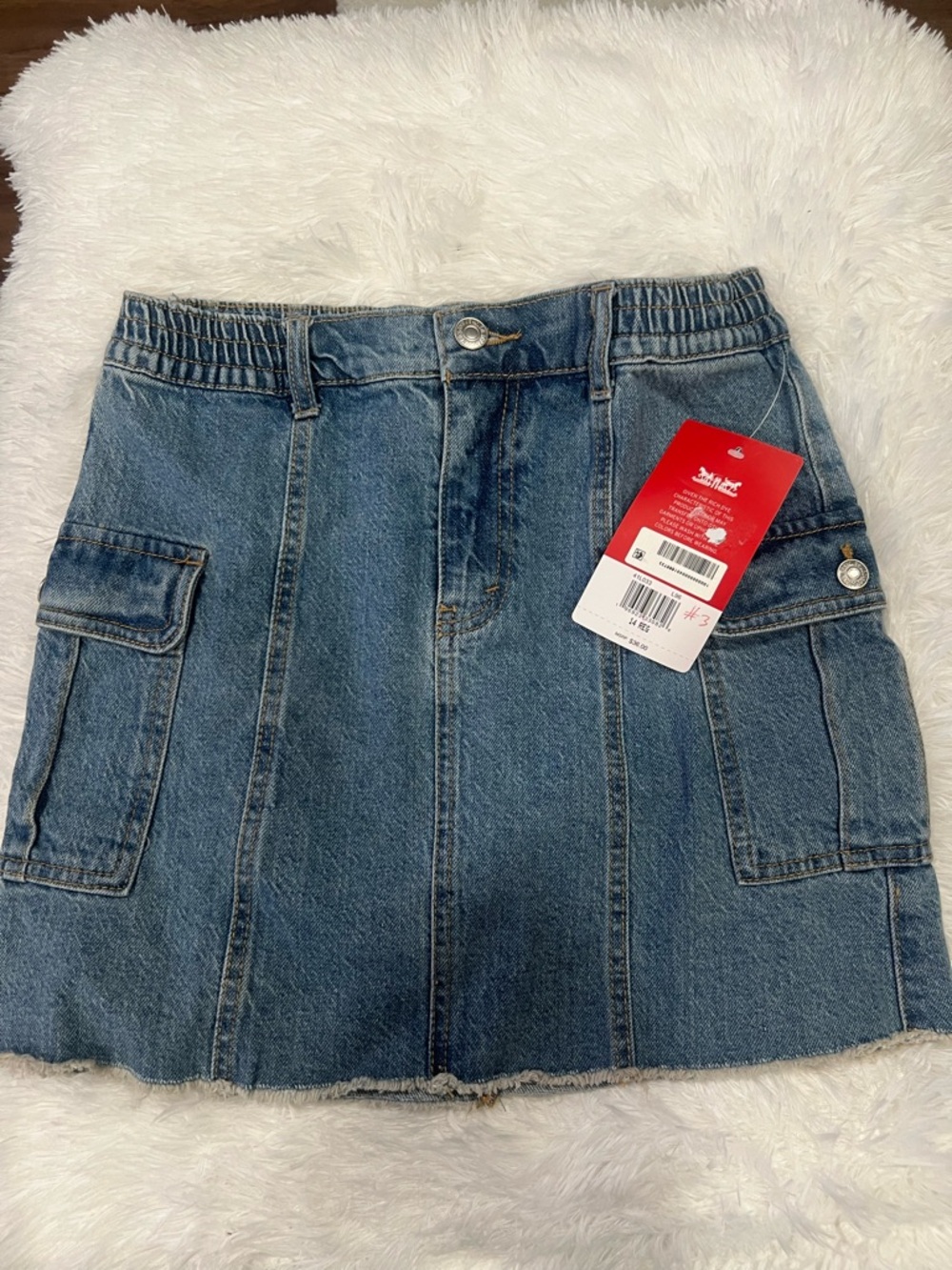 Levi's Blue Denim Cargo Mini Skirt